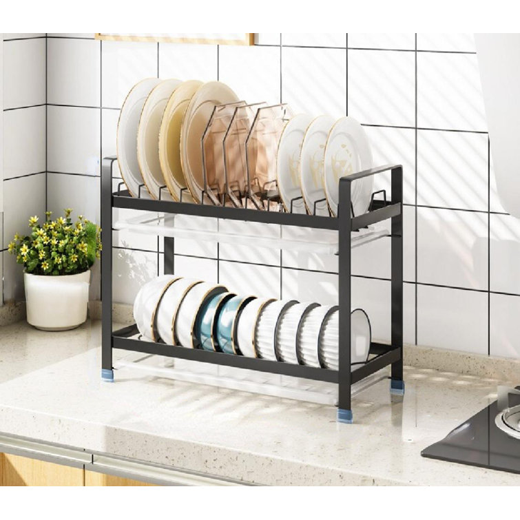 Umber Rea Stainless Steel Countertop Dish Rack Wayfair Canada
